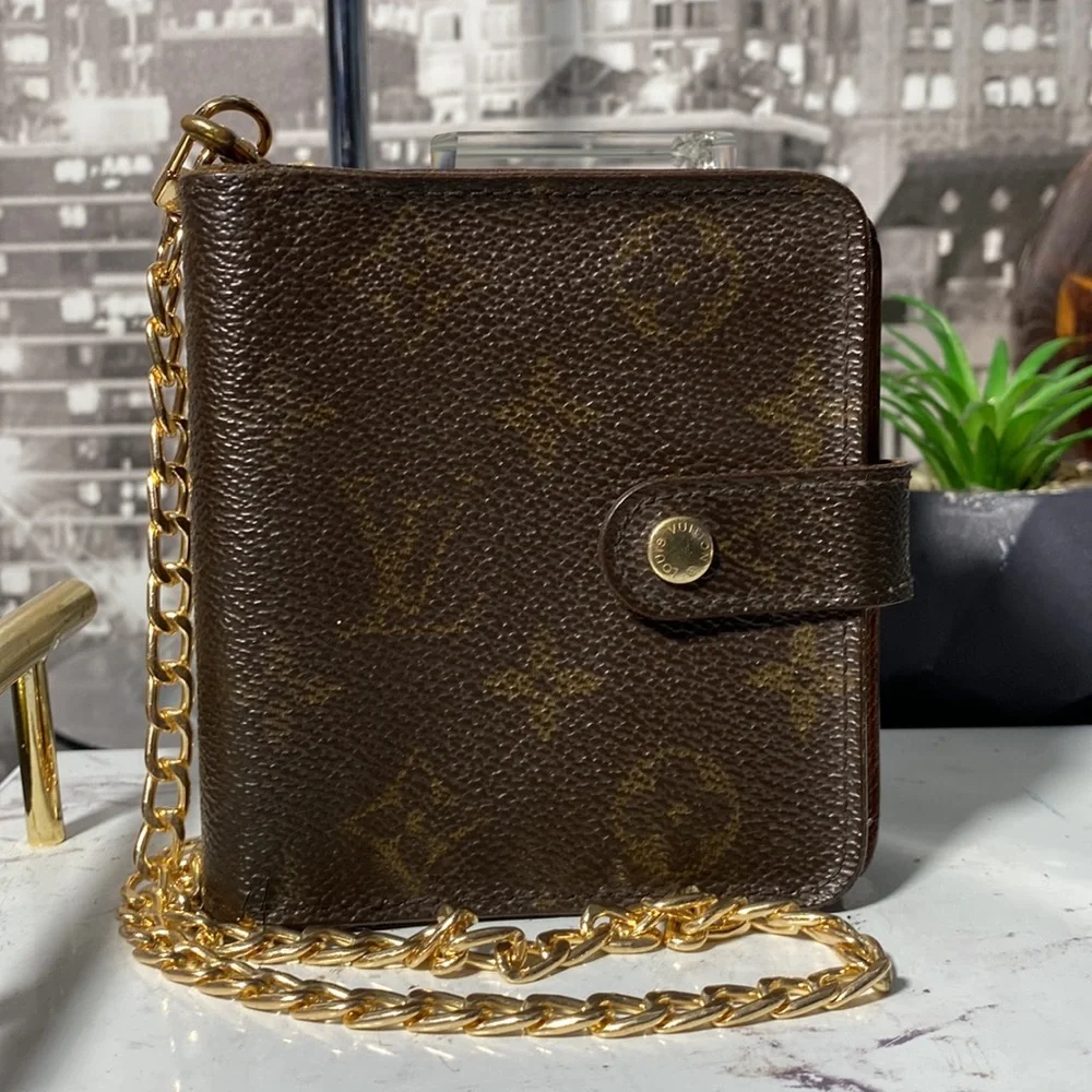 Authentic Louis Vuitton Monogram Compact Zippy Wallet